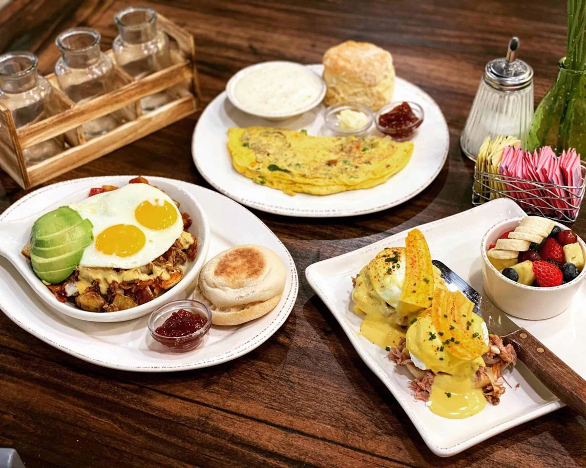 Breakfast dishes from The Breakfast Company at University Town Center Sarasota.